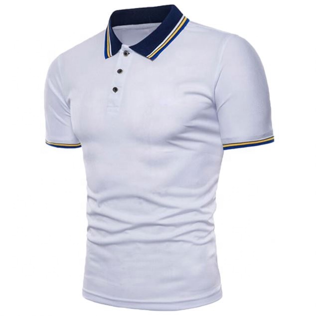 Guangzhou Factory High Quality White Mens Polo T Shirt, Polo Tee Shirt With Rib Collar